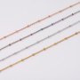 1Pcs 2MM 18-29Inches Silver Rose Gold Tone Stainless Steel Beaded Necklace Chain DIY Supplies Findings 1320004