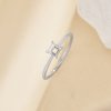 4MM Square Prong Ring Settings,Stainless Steel Silver Square Ring,Simple Square Ring,DIY Ring Supplies 1294914