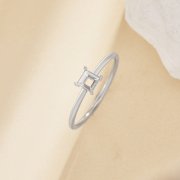 4MM Square Prong Ring Settings,Stainless Steel Silver Square Ring,Simple Square Ring,DIY Ring Supplies 1294914