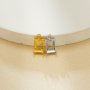 4x6MM Rectangle Prongs Bezel Pendant Settings,Yellow Gold Plated Stainless Steel Rectangle Pendant Charm,Minimalist Pendant,DIY Pendant Blank 1431458