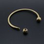 1Pcs Vintage Style Brass Bronze Screwed Ball Wire Bracelet Bangle for DIY Beading Supplies 1900229