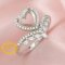 6MM Halo Heart Prong Ring Setttings Crown Love Memory Jewelry Solid 14K 18K Gold DIY Ring Blank Wedding Band with Moissanite 1294368-1