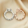 8MM Round Prong Ring Settings,Stackable Solid 925 Sterling Silver Rose Gold Plated Ring,Art Decor Bezel Band Stacker Ring,Wedding Double DIY Ring Set 1294503