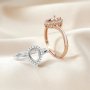 Keepsake Pear Prong Ring Settings for Faceted Gemstone Rose Gold Plated Solid 925 Sterling Silver Adjustable DIY Ring Bezel Supplies 1294263