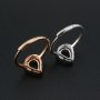 Halo Pear Prong Ring Settings Rose Gold Plated Solid 925 Sterling Silver Adjustable Ring Bezel for DIY Gemstone 1294224