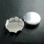 20pcs 20mm setting size vintage style silvery crown round bezel tray DIY pendant charm supplies 1411059