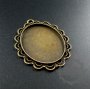 5pcs 30x40mm setting size vintage style bronze big lace oval pendant charm bezel base DIY supplies 1421053