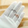6x8MM Oval Prong Ring Settings,DIY Marquise Stackable Ring Set Bezel Supplies,Flower Stackable Solid 925 Sterling Silver Rose Gold Plated RingDIY Ring Set 1294562