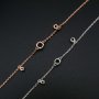 1Pcs Three Stones Round Prong Bracelet Settings Rose Gold Plated Solid 925 Sterling Silver Bezel Tray for Gemstone 8''+2'' 1900241