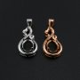 6x8MM Oval Prong Pendant Settings Mother's Love Solid 925 Sterling Silver Rose Gold Plated Charm Bezel DIY Gemstone Supplies 1421161