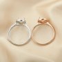 6x8MM Halo Pear Prong Ring Settings,Rose Gold Plated Solid 925 Sterling Silver Ring,Halo Pear Ring Blank,DIY Ring Supplies 1294440