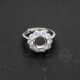 1Pcs 4-8MM Round Flower Silver Gems Cz Stone Prong Setting Solid 925 Sterling Silver Bezel Tray DIY Adjustable Ring Settings 1212046