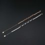 1Pcs Oval Prong Bezel Bracelet Settings 5 Stones Rose Gold Plated Solid 925 Sterling Silver Tray for Gemstone 6''+1.6'' 1900246