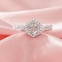 Hexagon Prong Ring Settings,Infinity Solid 14K 18K Gold Moissanite Ring,Elegant Pave Moissanite Ring,DIY Ring Supplies For Gemstone 1294986