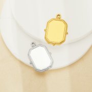 13x18MM Keepsake Breast Milk Resin Rectangle Bezel Pendant Settings,Stainless Steel Pendant Charm,Vintage Styles DIY Pendant Supplies 1431537