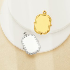 13x18MM Keepsake Breast Milk Resin Rectangle Bezel Pendant Settings,Stainless Steel Pendant Charm,Vintage Styles DIY Pendant Supplies 1431537