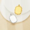 13x18MM Keepsake Breast Milk Resin Rectangle Bezel Pendant Settings,Stainless Steel Pendant Charm,Vintage Styles DIY Pendant Supplies 1431537