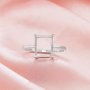 Rectangle Prong Ring Settings,Solid 14K 18K Gold Ring,Minimalist Triangle Ring,DIY Ring Supplies For Gemstone 1295099