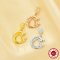 6x8MM Pear Prong Pendant Bezel Settings,Moon Solid 925 Sterling Silver Rose Gold Plated Pendant Charm,Art Deco Pendant,DIY Pendant Charm Tray Supplies 1431479