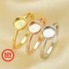 6MM Round Keepsake Breast Milk Resin Ring Settings Rose Gold Plated Solid 925 Sterling Silver Ring Bezel 1215056