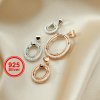 1Pcs Multiple Sizes Rose Gold Silver Prong Bezel Settings For Oval Cz Stone Solid 925 Sterling Silver DIY Pendant Charm Tray 1421098