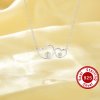 Keepsake Breast Milk Resin Round Pin Heart Solid 925 Sterling Silver Necklace Settings For Half Drilled Pearl Bead,Double Heart Necklace,DIY Necklace Supplies 16