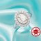 Oval Intial Letter Signet Solid 925 Sterling Silver Bezel Ring Settings,Cololr CZ Birthstone Solid Back Ring,DIY Ring Supplies 1222152-1