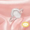 6x10MM Keepsake Breast Milk Resin Hexagon Bezel Ring Settings,Solid 14K 18K Gold Ring,Moissanite Art Deco Ring,Solid Back Ring,DIY Ring Supplies 1295056