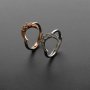 1Pcs 3MM Middle 2MM Two Sides Bezel Round Simple Rose Gold Silver Gemstone Cz Stone Prong Bezel Solid 925 Sterling Silver Adjustable Ring Settings Moon 1214035