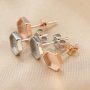 Keepsake Breast Milk Resin 6.5MM Hexagon Earrings Blank Settings Rose Gold Plated Solid 925 Sterling Silver Studs Earrings Supplies 1706081