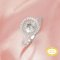 Halo Round Pin Ring Settings For Half Drilled Pearl Bead,Solid 14K 18K Gold Ring For Half Drilled Beads,Pave Moissanite Ring,DIY Ring Supplies 1215103