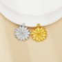 2MM Round Bezel Stainless Steel Pendant Settings,Yellow Gold Silver Flower Pendant Charm,Art Deco Flower Pendant,DIY Pendant Blank Supplies 1431514