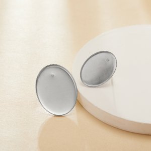 Oval Stainless Steel Studs Earrings Bezel Settings,Simple Oval Earrings,DIY Earrings Blank Supplies 1706227