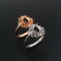 1Pcs Oval Ring Settings Adjustable for Gemstone Rose Gold Plated Solid 925 Sterling Silver DIY Bezel Tray Supplies 1224066