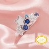 Keepsake Breast Milk Resin Star Bezel Ring Settings,Solid 14K 18K Gold Ring,Color CZ Stone Art Deco Solid Back Ring,DIY Ring Supplies 1295040