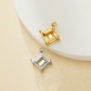 6MM Square Prongs Bezel Pendant Settings,Yellow Gold Plated Stainless Steel Pendant Charm,Minimalist Square Pendant,Simple Square Pendant Blank 1431454