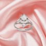 6x8MM Keepsake Breast Milk Resin Pear Bezel Moon Ring Settings,Split Shank Solid 14K 18K Gold Ring,Moissanite Art Deco Ring,DIY Ring Supplies 1294830