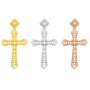 3MM 13 Stones Round Prong Pendant Settings,Cross 925 Sterling Silver Rose Gold Plated Charm,DIY Pendant Bezel For Gemstone Supplies 1431150