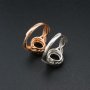1Pcs 7x9MM Oval Halo Free Form Shank Rose Gold Plated Solid 925 Sterling Silver Adjustable Prong Ring Settings Blank for Gemstone 1224032