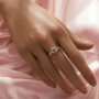 Rectangle Prong Ring Settings,Solid 14K 18K Gold Ring,Tree Branch Leaf Art Deco Rectangle Ring,DIY Ring Supplies For Gemstone 1295101