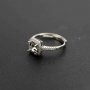 1Pcs 6-8MM Luxury Round Gems Cz Stone Prong Setting Solid 925 Sterling Silver Bezel Tray DIY Adjustable Ring 1214025