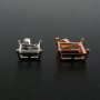 1Pcs 5-10MM Square Prong Pendant Charm Settings Simple Rose Gold Plated Solid 925 Sterling Silver DIY Bezel Tray for Gemstone 1431067
