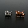 1Pcs 5-10MM Square Prong Pendant Charm Settings Simple Rose Gold Plated Solid 925 Sterling Silver DIY Bezel Tray for Gemstone 1431067