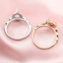 6x8MM Keepsake Breast Milk Halo Pear Prong Ring Settings Stackable Cathedral Solid 14K/18K Gold Ring Moissanite DIY Momery Ring Bezel 1294363-1