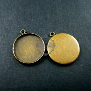 10pcs 20mm setting size vintage style bronze simple round pendant charm bezel base DIY supplies 1411076