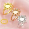 Keepsake Breast Milk 6MM Round Ring Settings Star Resin Solid 14K Gold Moissanite Accents DIY Ring Blank Band for Gemstone 1215015-1