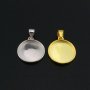 Round Bezel Settings for Breast Milk Resin Gold Plated Solid 925 Sterling Silver Pendant Charm DIY Supplies 1411274