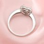 6MM Halo Heart Prong Ring Setttings Love Memory Jewelry Solid 14K 18K Gold DIY Ring Blank Wedding Band with Moissanite 1294366-1
