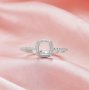 Cushion Square Prong Ring Settings,Solid 14K 18K Gold Ring,Art Deco Minimalist Square Ring,DIY Ring Supplies For Gemstone 1295089