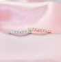 Dainty Moissanite Diamond April Birthstone Stackable Ring Wedding Engagement Full Band Antiqued Eternity Ring Rose Gold Plated Solid 925 Sterling Silver 1294257